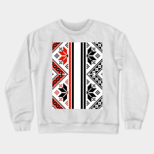 Traditional Red and Black pattern Crewneck Sweatshirt